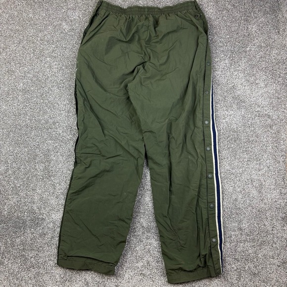 Vintage Y2K Abercrombie & Fitch Pants Men M Green Stripes Tear Away Fleece Lined - Picture 6 of 7